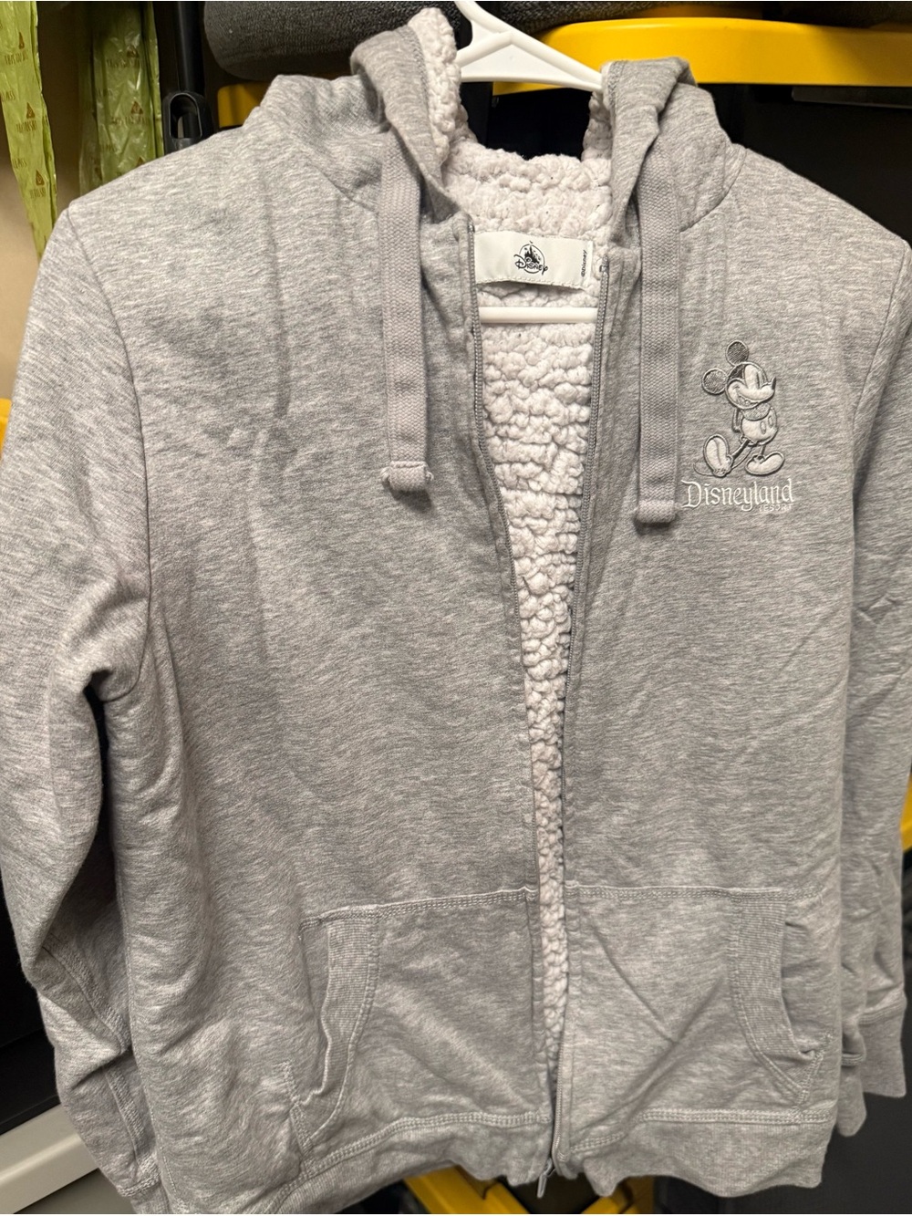 Disney Gray Sherpa-Lined Mickey Hoodie Jacket